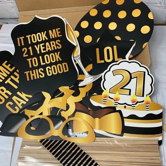 Party Graphix 21st BIRTHDAY Photo Booth Props - Picture 2 of 2